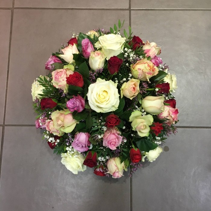 Coussin rond de roses