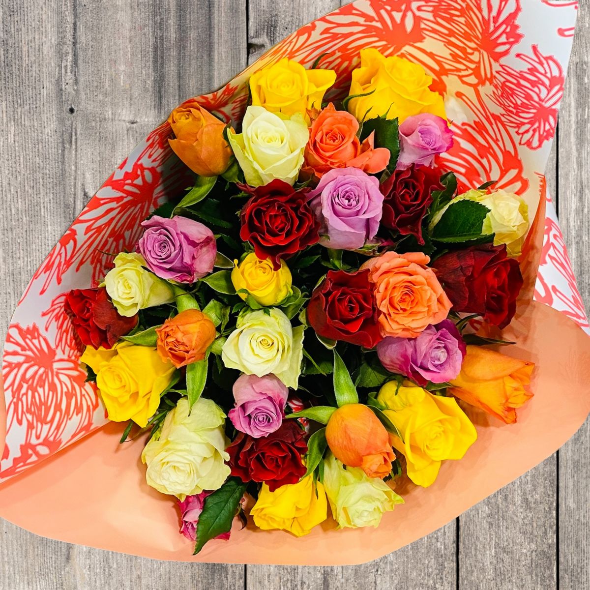 Un bouquet de fleurs en bonbons multicolor